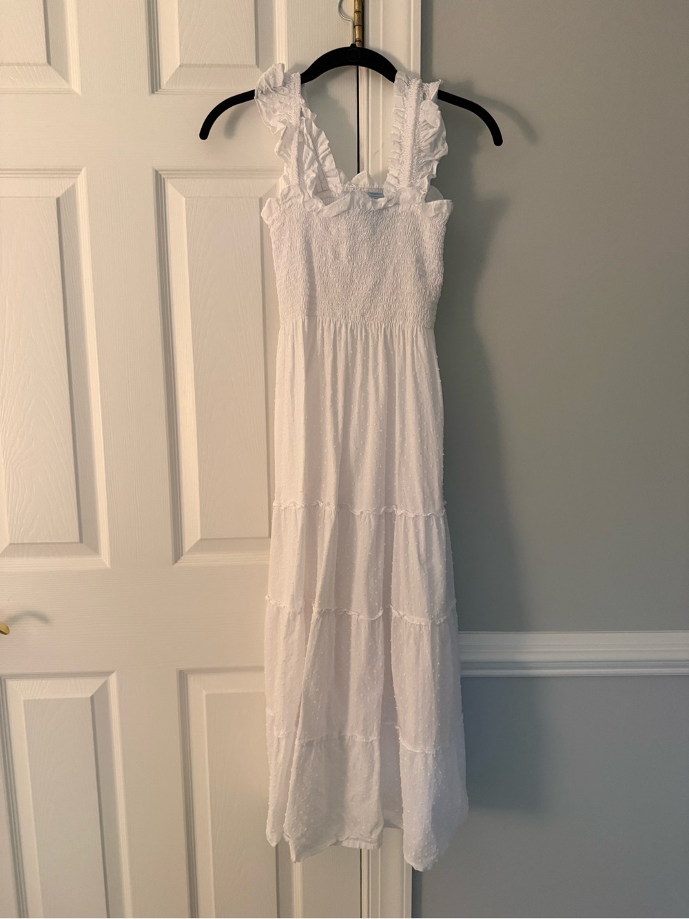 Hill House White Ruffle Strap Nap Dress